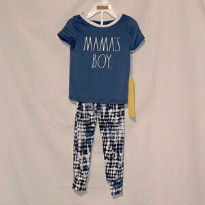 Nwt  boys Rae Dunn “mama’s Boy” short sleeve shirt & pants pajama set size 4t